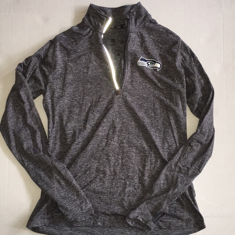 Nike NFL Dri-fit Long Sleeve Athletic Top | Seahawks | Heather Gray | L